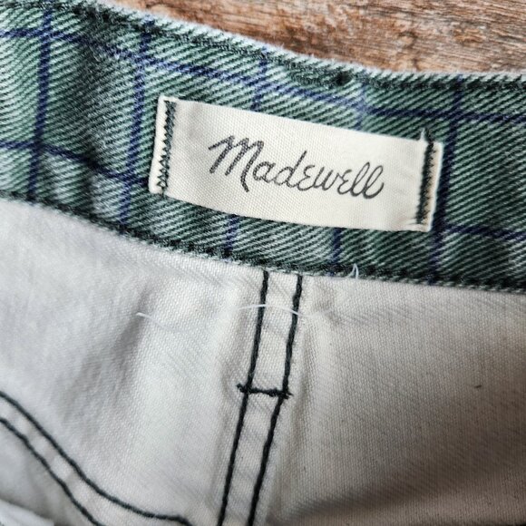 NWoT Madewell The Perfect Vintage Straight Jean Windowpane Plaideans Green - Picture 10 of 14